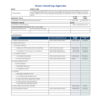 Structured agenda for efficient and goal-oriented meeting.