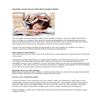 Helping your child cope with exam stress