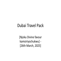 Travelling itinerary 