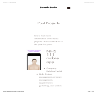 List and links (if available) to past projects