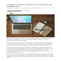Things to Optimize in Your Facebook Ads Campaign