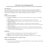 Soft Life Travel Planning SOP