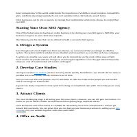 Important Tips for Starting Own SEO Agency
