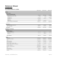 Sample of Balance sheet on Xero