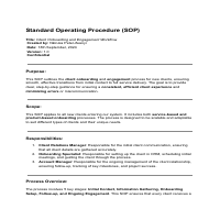 Standard Operating Procedure(SOP)