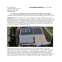 NC Solar Now Press Release