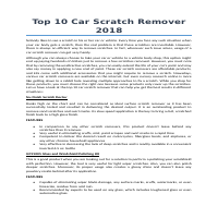 Top 10 Car Scratch Remover 2018