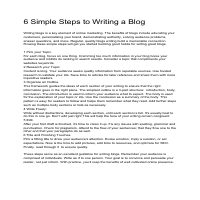 6 Simple Steps to Writing a Blog (400wrd Blog)