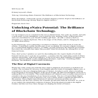 eNaira and Blockchain Technology