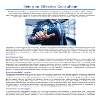 Being an Effective Consultant