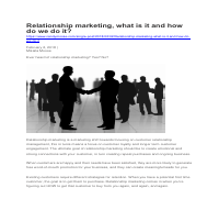 Article: Relationship Marketing 