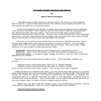 Author Study:Judy Blume