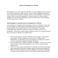 Home Shopping in Winter