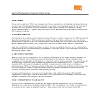 Apotex Corporate Video Script