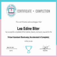 VA Training Certificate