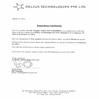 Helius experience letter
