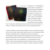 Press Release for my Book "A Head Full of Dreams"