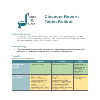 Project Closeout Report