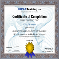 HIPPA Certificate