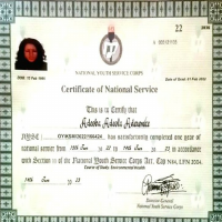 National Youth Service certificate