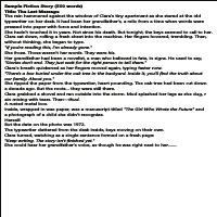 Sample Fiction Writing