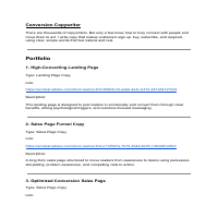 Check out my landing pages, sales copy and more!