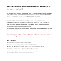 Content Marketing Fundamentals