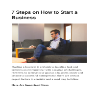 7 Steps on How to Start a Business
