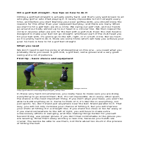Tutorial - hit a golf ball straight