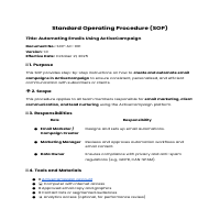 SOP for ActiveCampaign