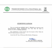 CERTIFICATE OF EMPLOYMENT