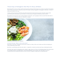 Ketogenic Diet Plan for Busy Athletes