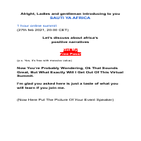 Landing Page copy for online event. 
