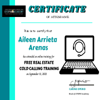 Real Estate Cold Calling Certificate
