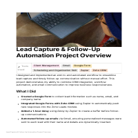 Lead Capture & Follow-Up Automation Project Overview