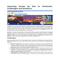 Importing Goods by Sea to Venezuela