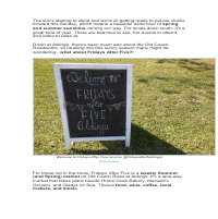 Article: Fridays After Five Summer Markets