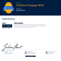Certificate of Language Ability / Spanish