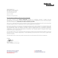 Recommendation letter from a Global Company