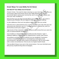 SAMPLE (BLOG) Great ways to lose belly fat at home