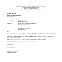 Typing Job for Balbaro Steel Roofing Trading