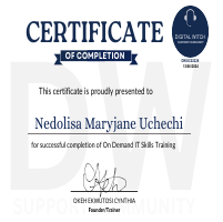 Certificate of Completion for on demand IT skills trining