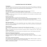 CONSTRUCTION SITE REPORT