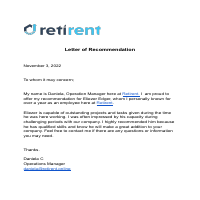 Experience letter from my previous employer