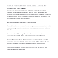 Technical Press Release