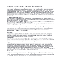 Super foods for low cholesterol