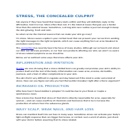 Stress: The concealed culprit