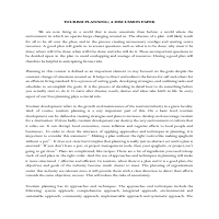 TOURISM PLANNING A DISCUSSION PAPER