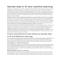 Gender Bias in Machine Learning