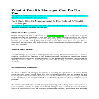 3-part Blog Wealth Management